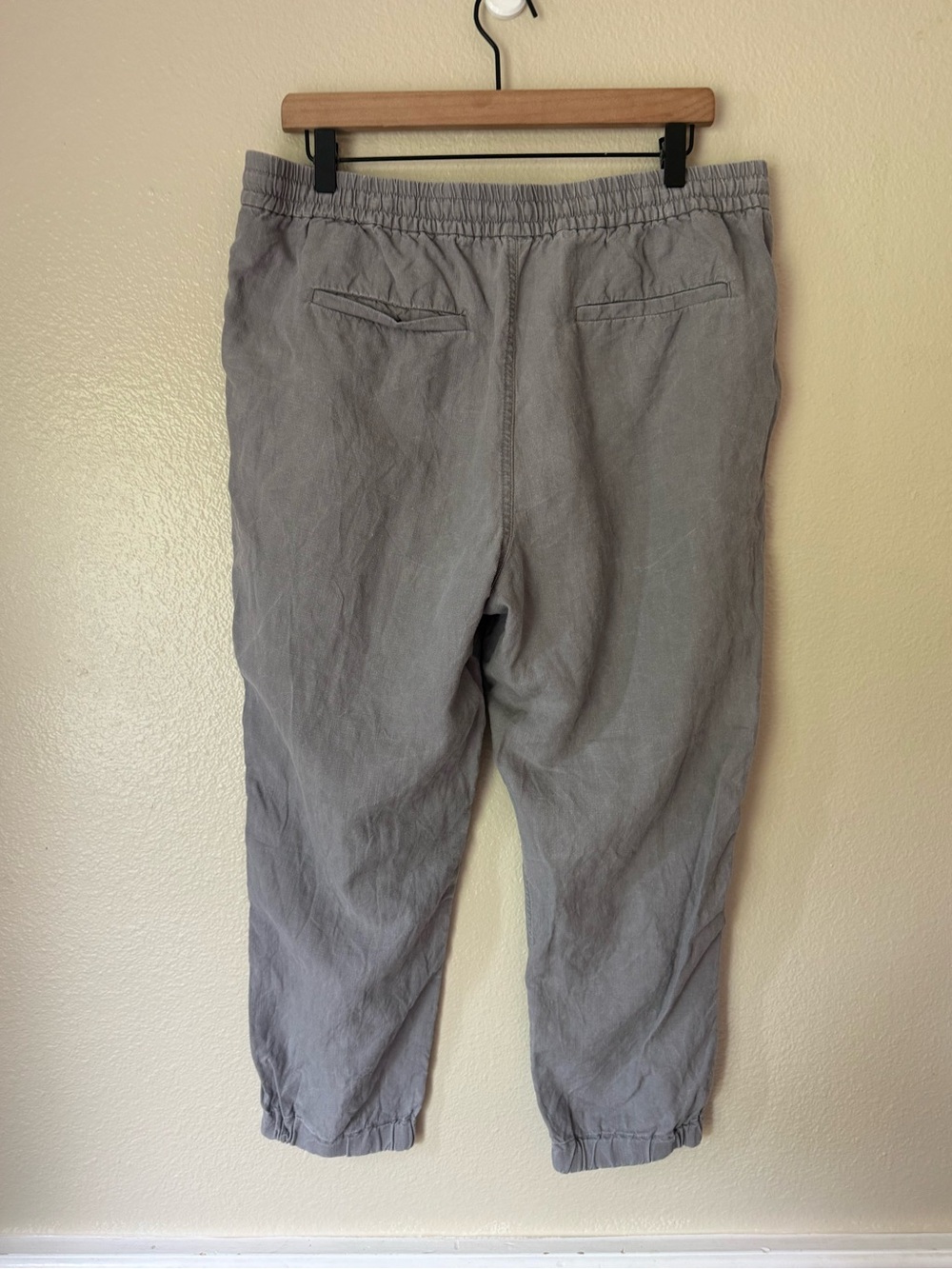 Point Sur Linen Blend Casual Gray Jogger Pants - Picture 3 of 4